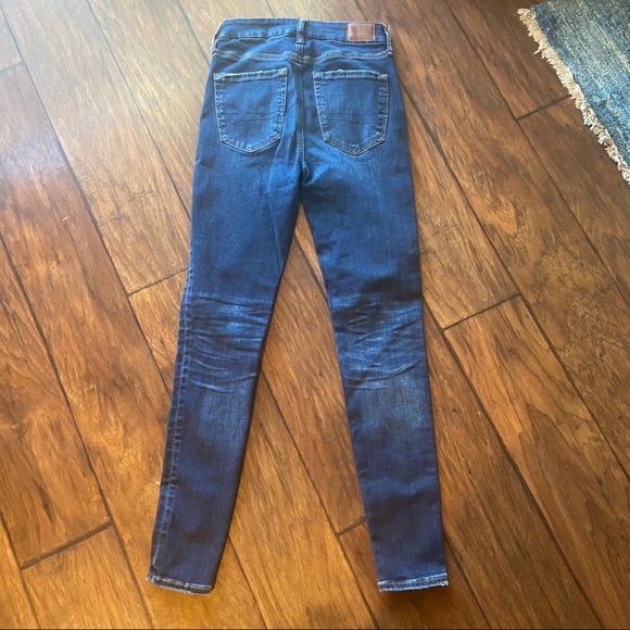 New AE Lu(x)e Super High-Waisted Jegging Blue Jeans 2 - Picture 6 of 7